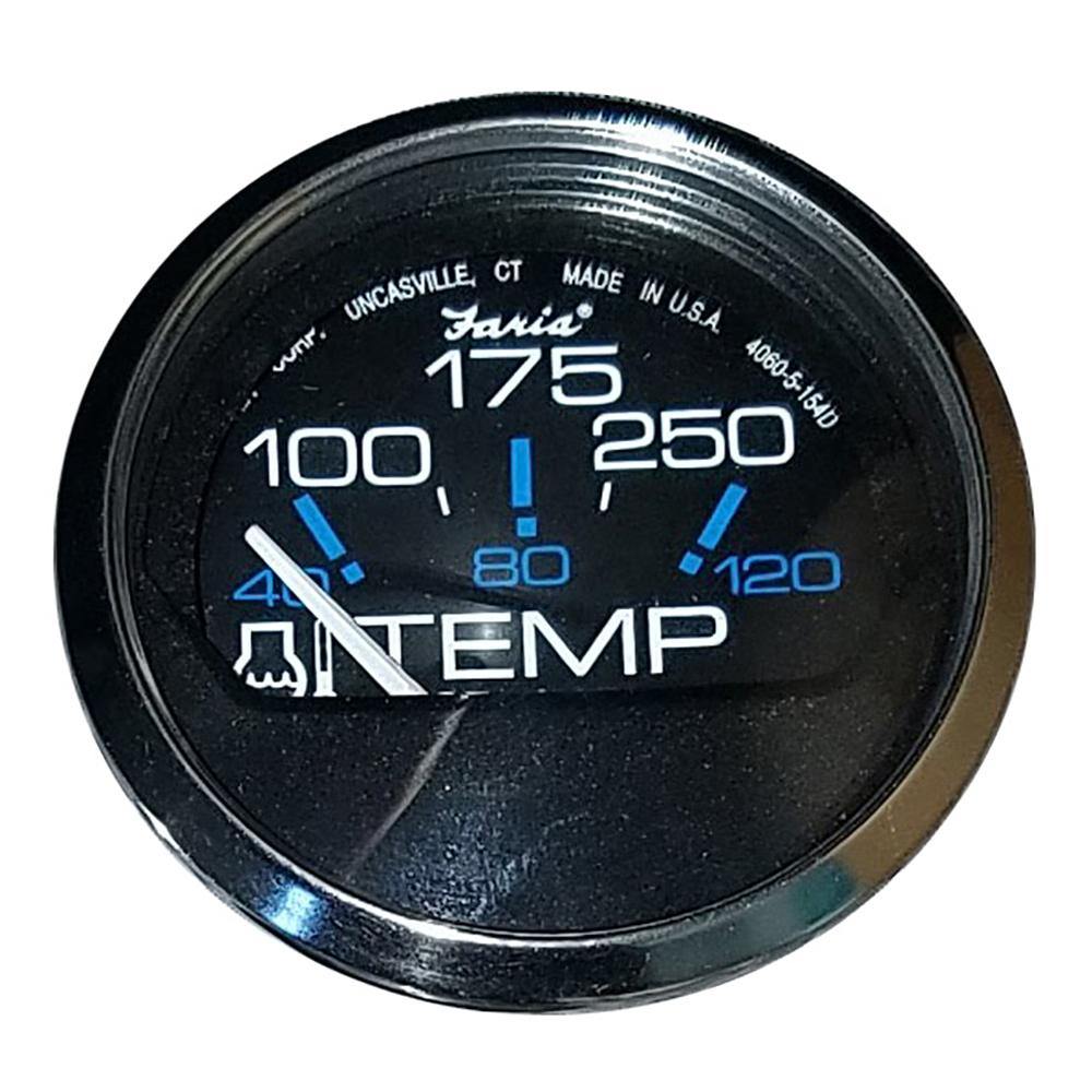 Faria Chesapeake Black 2" Water Temperature Gauge (100-250F) [13704] - Bulluna.com