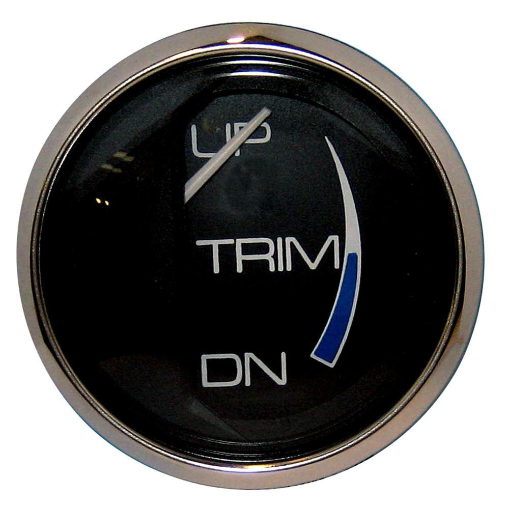 Faria Chesapeake Black 2" Trim Gauge (Mercury / Mariner / Mercruiser / Volvo DP / Yamaha 01 and newer) [13707] - Bulluna.com