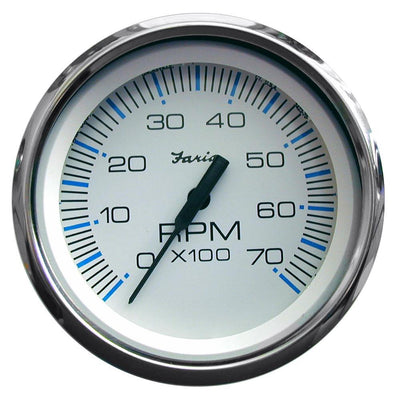 Faria Chesapeake White SS 4" Tachometer - 7000 RPM (Gas) (All Outboards) [33817] - Bulluna.com