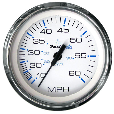 Faria Chesapeake White SS 4" Speedometer - 60MPH (Pitot) [33811] - Bulluna.com