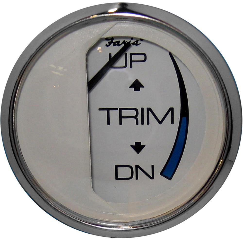 Faria Chesapeake White SS 2" Trim Gauge (J/E/Suzuki Outboard) [13809] - Bulluna.com