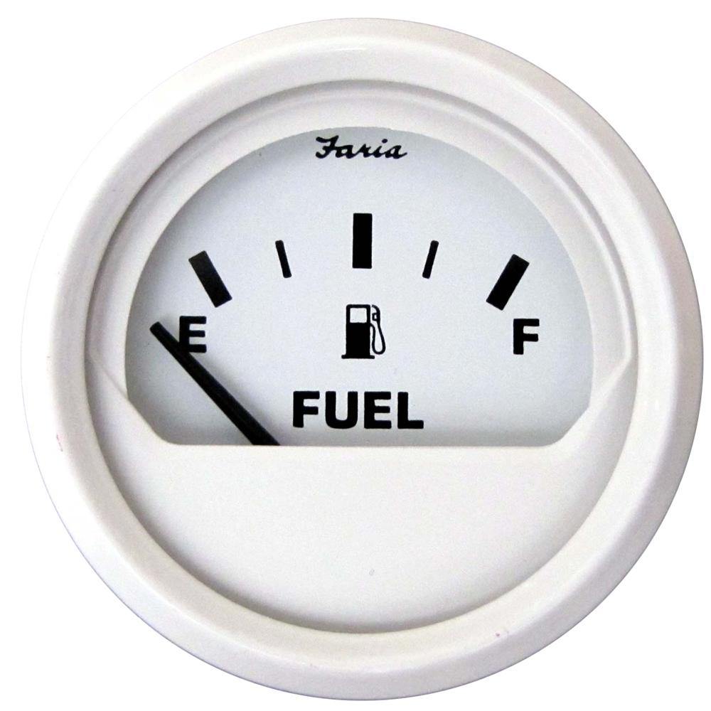 Faria Dress White 2" Fuel Level Gauge (E-1/2-F) [13101] - Bulluna.com