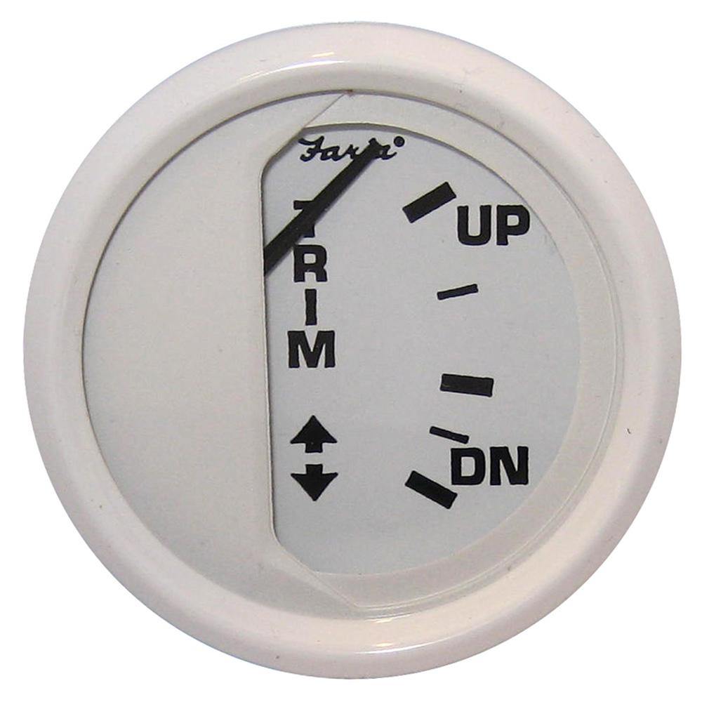 Faria Dress White 2" Trim Gauge (Mercury / Mariner / Mercruiser / Volvo DP / Yamaha 01 and newer) [13122] - Bulluna.com