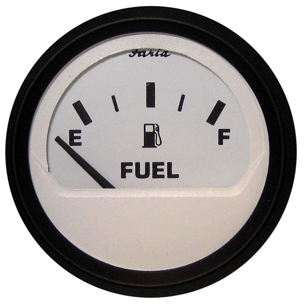 Faria Euro White 2" Fuel Level Gauge (E-1/2-F) [12901] - Bulluna.com