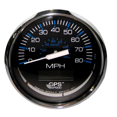 Faria Chesapeake Black 4" Speedometer w/ LCD Heading Display - 80MPH (GPS) [33730] - Bulluna.com