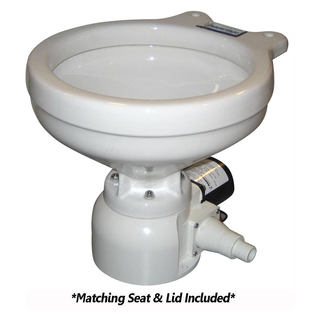 Raritan Sea Era Toilet - Marine Size - Remote Intake Pump - Straight  90 Discharge - Smart Toilet Control - 12v [162MR012] - Bulluna.com