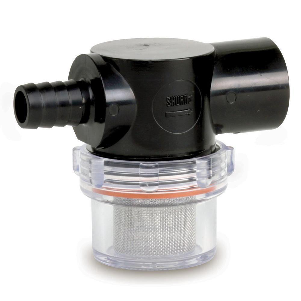 Shurflo by Pentair Twist-On Water Strainer - 1/2" Barb Inlet - Clear Bowl [255-323] - Bulluna.com