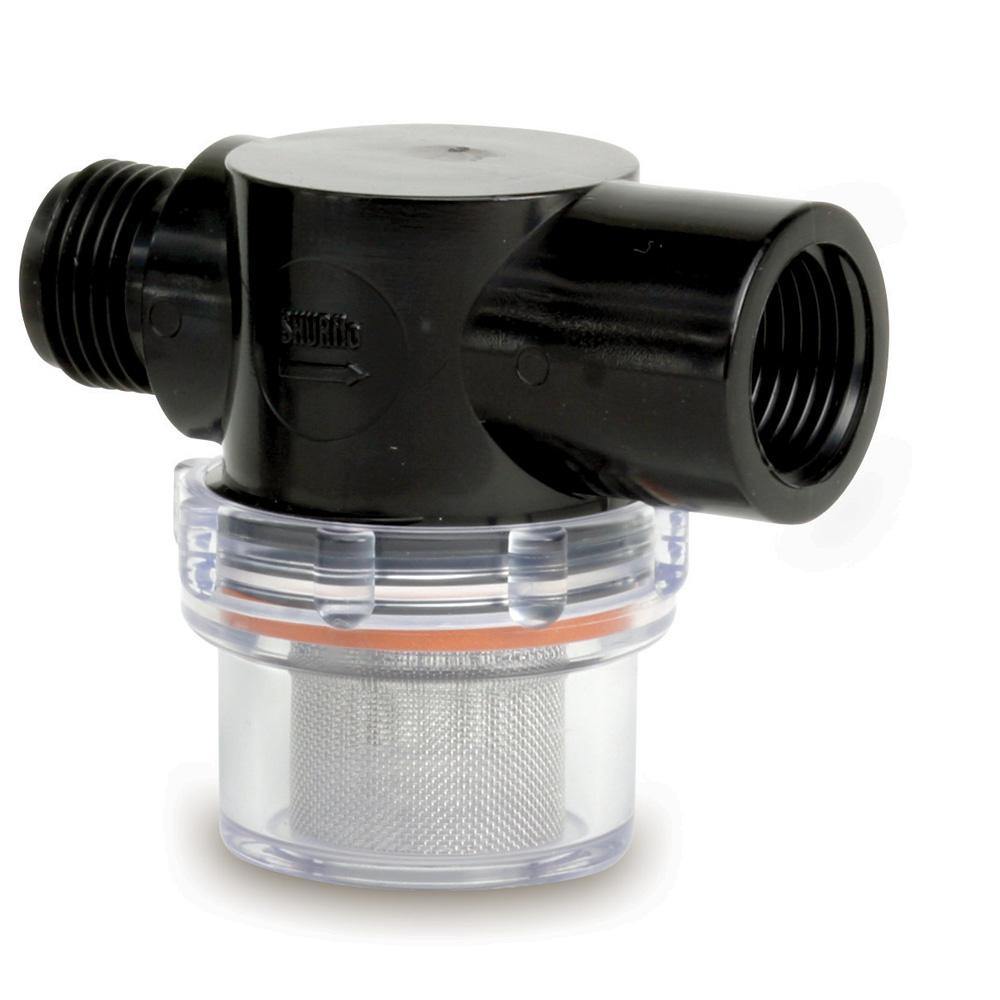 Shurflo by Pentair Twist-On Water Strainer - 1/2" Pipe Inlet - Clear Bowl [255-313] - Bulluna.com