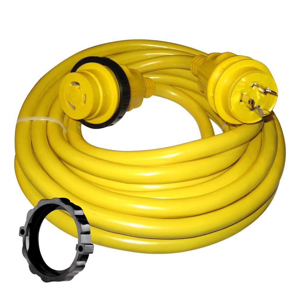 Marinco 30 Amp Power Cord Plus Cordset - 35' - Yellow [35SPP] - Bulluna.com