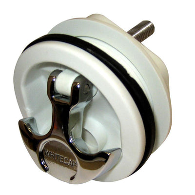 Whitecap T-Handle Latch - Chrome Plated Zamac/White Nylon - No Lock - Freshwater Use Only [S-230WC] - Bulluna.com