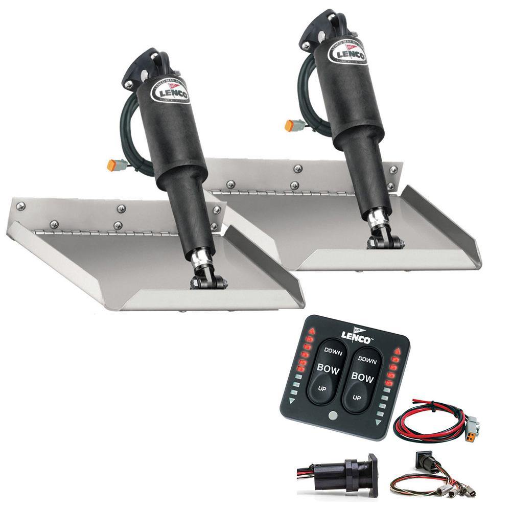 Lenco 9" x 12" Edge Mount Trim Tab Kit w/LED Indicator Switch Kit [TT9X12EI] - Bulluna.com