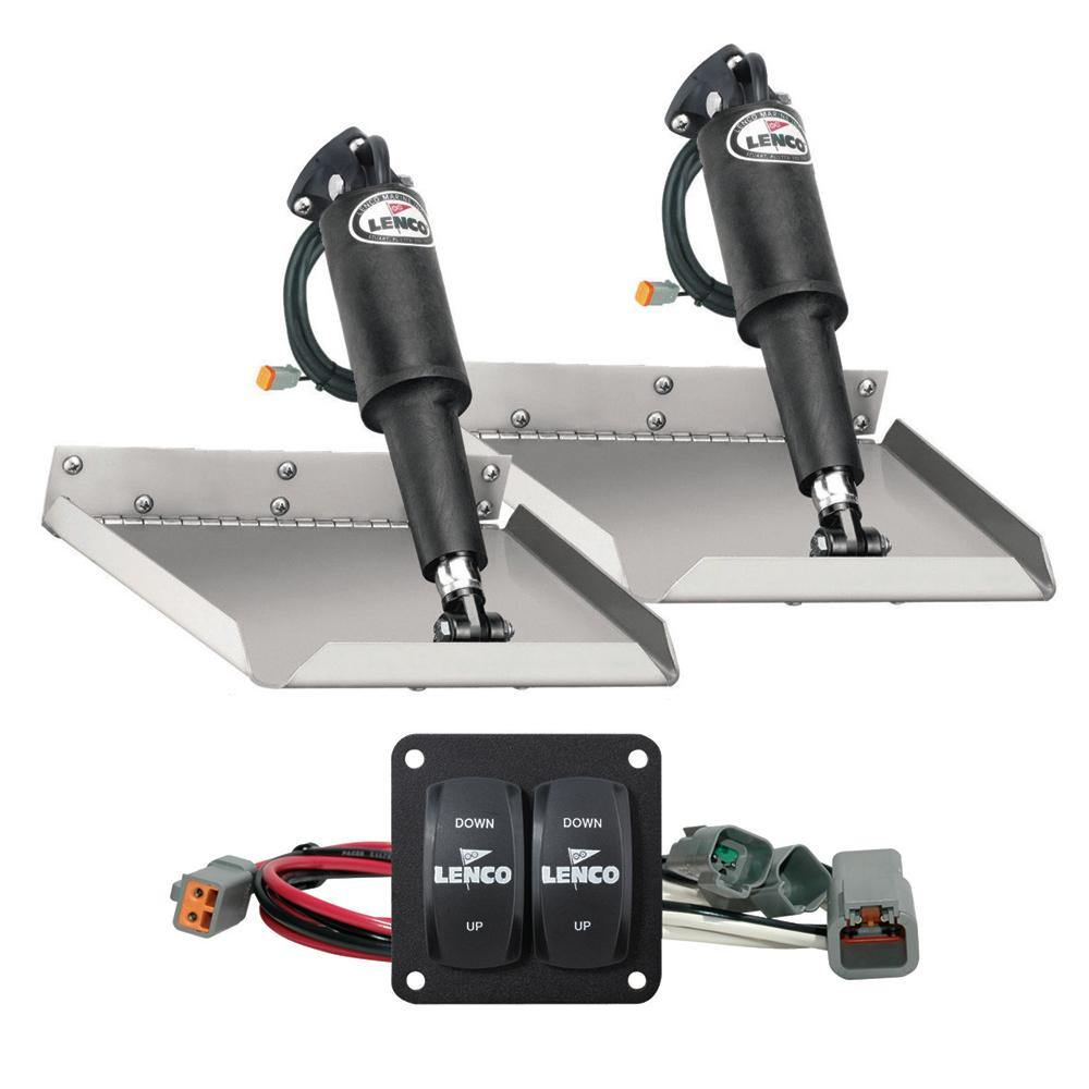 Lenco 12" x 12" Edge Mount Trim Tab Kit w/Double Rocker Switch Kit [15102-104] - Bulluna.com