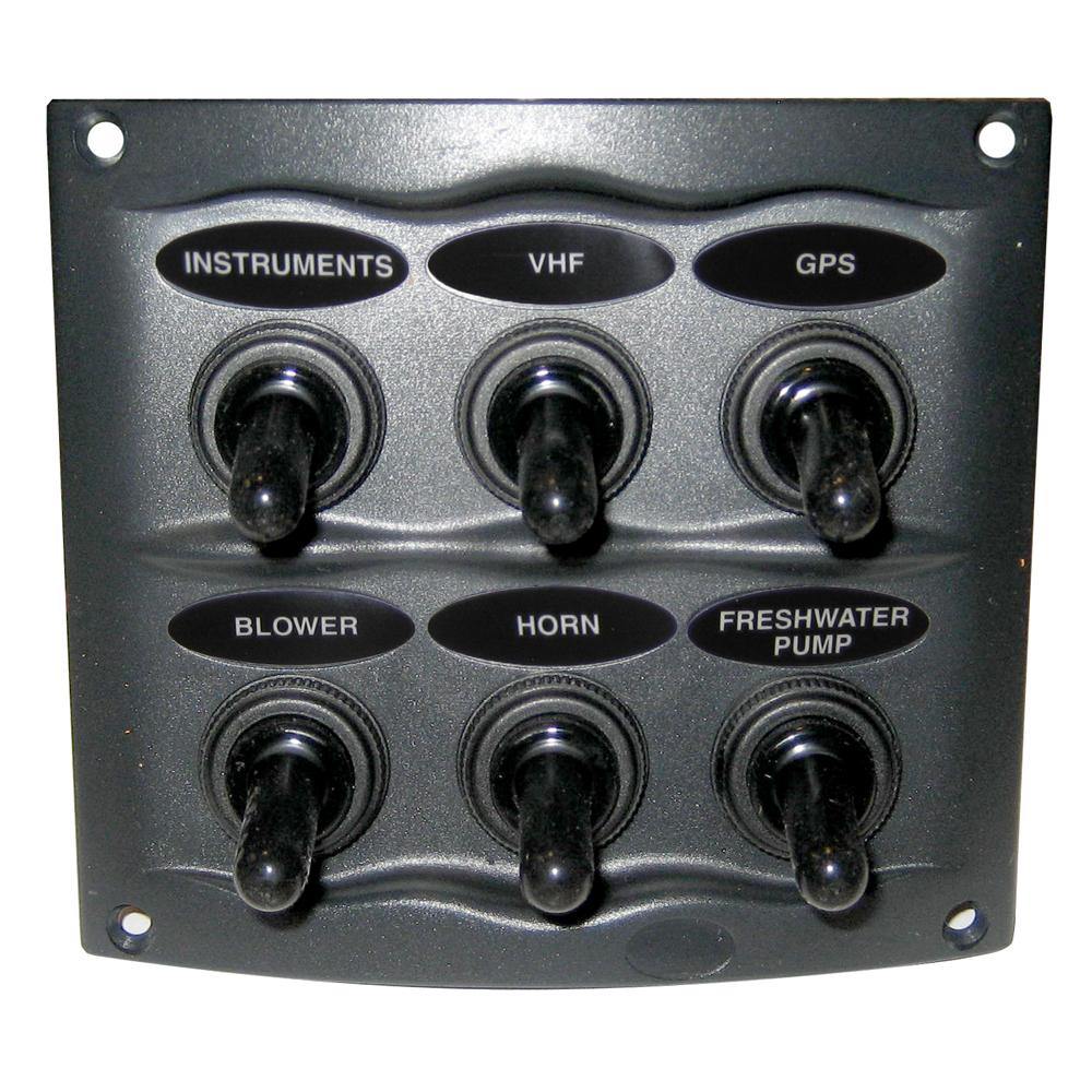 Marinco Waterproof Panel - 6 Switches - Grey [900-6WP] - Bulluna.com