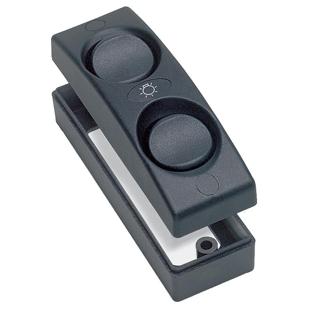Marinco Contour 1100 Series Double Interior Switch - On/Off - Black [1101-BK] - Bulluna.com