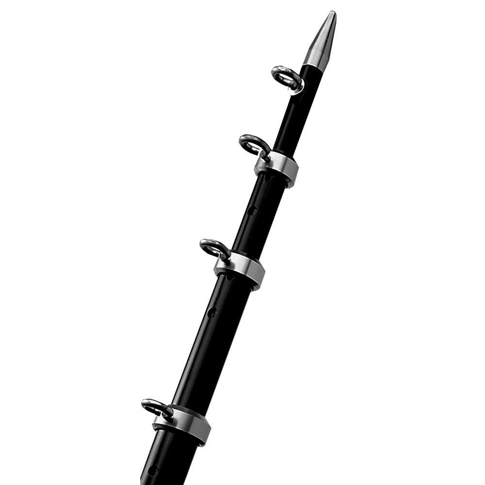 TACO 12' Black/Silver Center Rigger Pole - 1-1/8" Diameter [OC-0432BKA116] - Bulluna.com