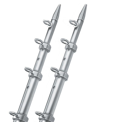 TACO 15' Silver/Silver Outrigger Poles - 1-1/8" Diameter [OT-0442VEL15] - Bulluna.com