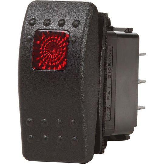 Blue Sea 7937 Contura II Switch DPDT Black - (ON)-OFF-ON [7937] - Bulluna.com