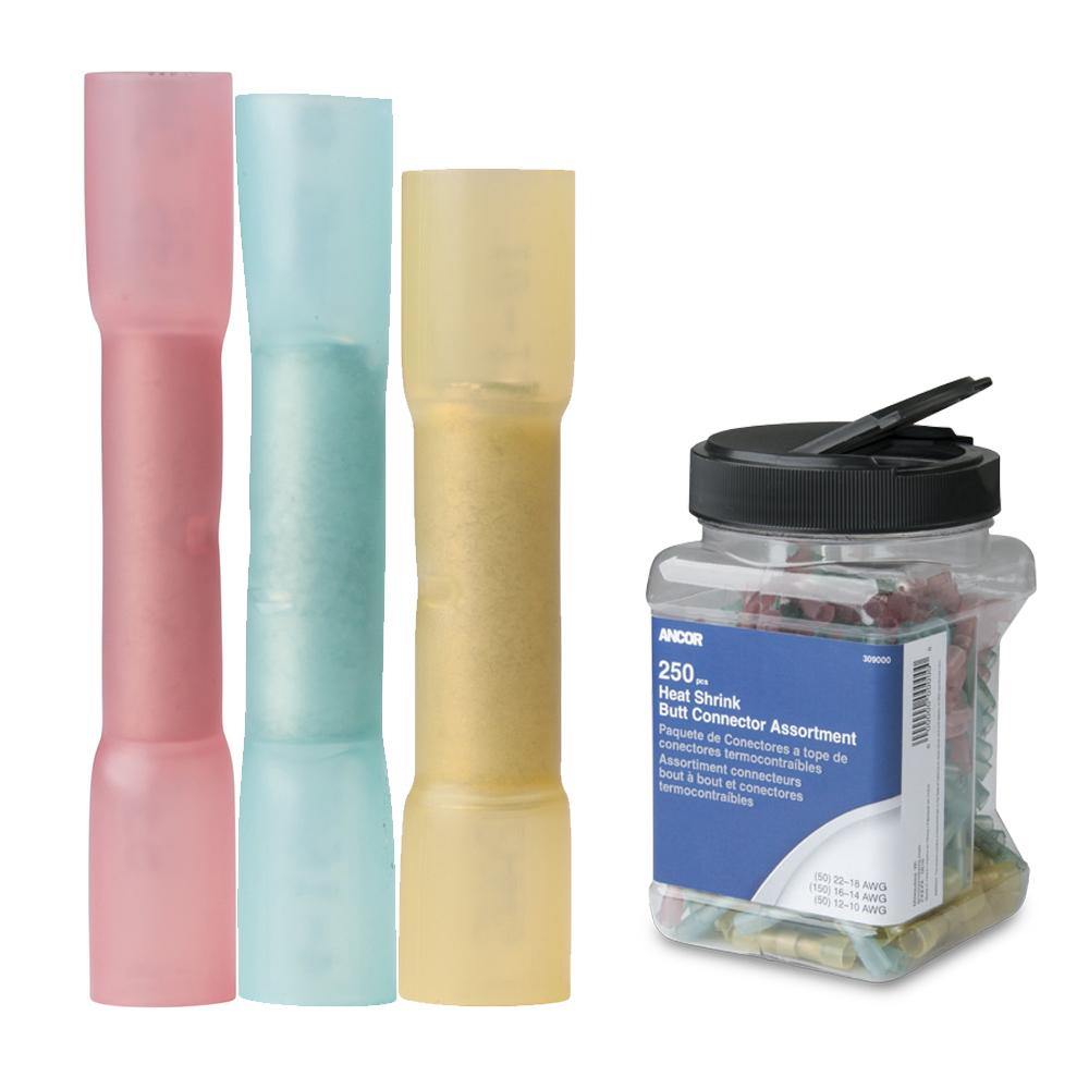 Ancor Heat Shrink Butt Connector Multi-Pack - 250-Piece - Jar [309000] - Bulluna.com