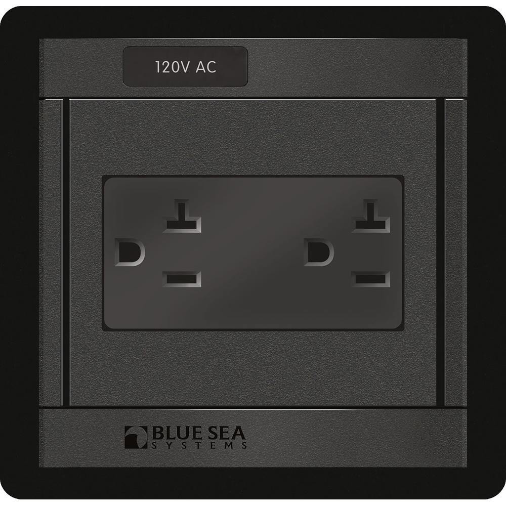 Blue Sea 1479 360 Panel - 120V AC DUal Outlet [1479] - Bulluna.com