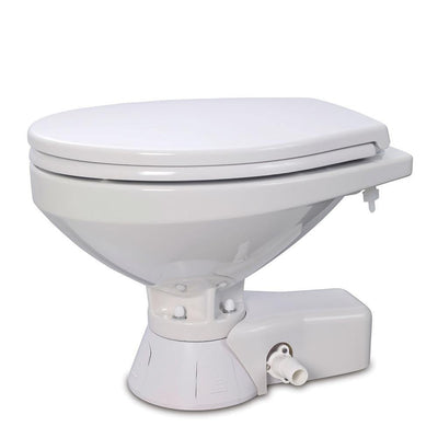 Jabsco Quiet Flush Raw Water Toilet - Regular Bowl w/Soft Close Lid - 12V [37245-4192] - Bulluna.com