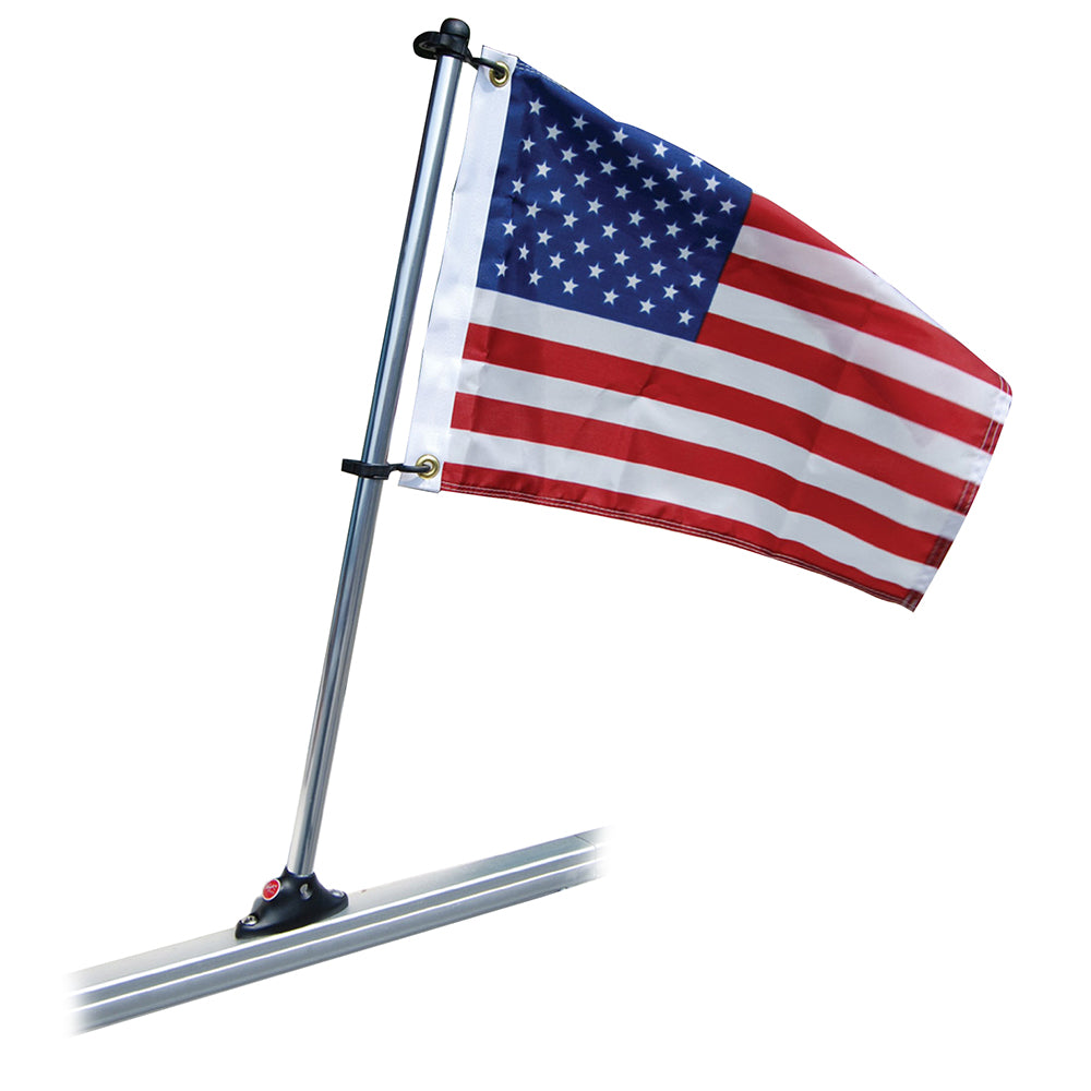 Taylor Made Pontoon 24" Flag Pole Mount & 12" x 18" US Flag [921] - Bulluna.com