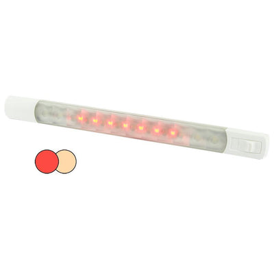 Hella Marine Surface Strip Light w/Switch - Warm White/Red LEDs - 12V [958121101] - Bulluna.com