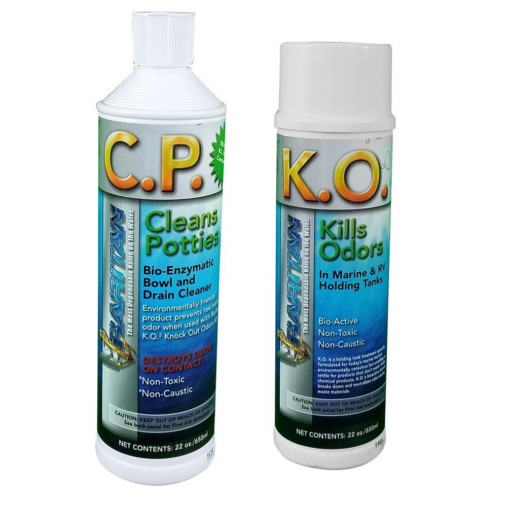 Raritan Potty Pack w/K.O. Kills Odors  C.P. Cleans Potties - 1 of Each - 32oz Bottles [1PPOT] - Bulluna.com