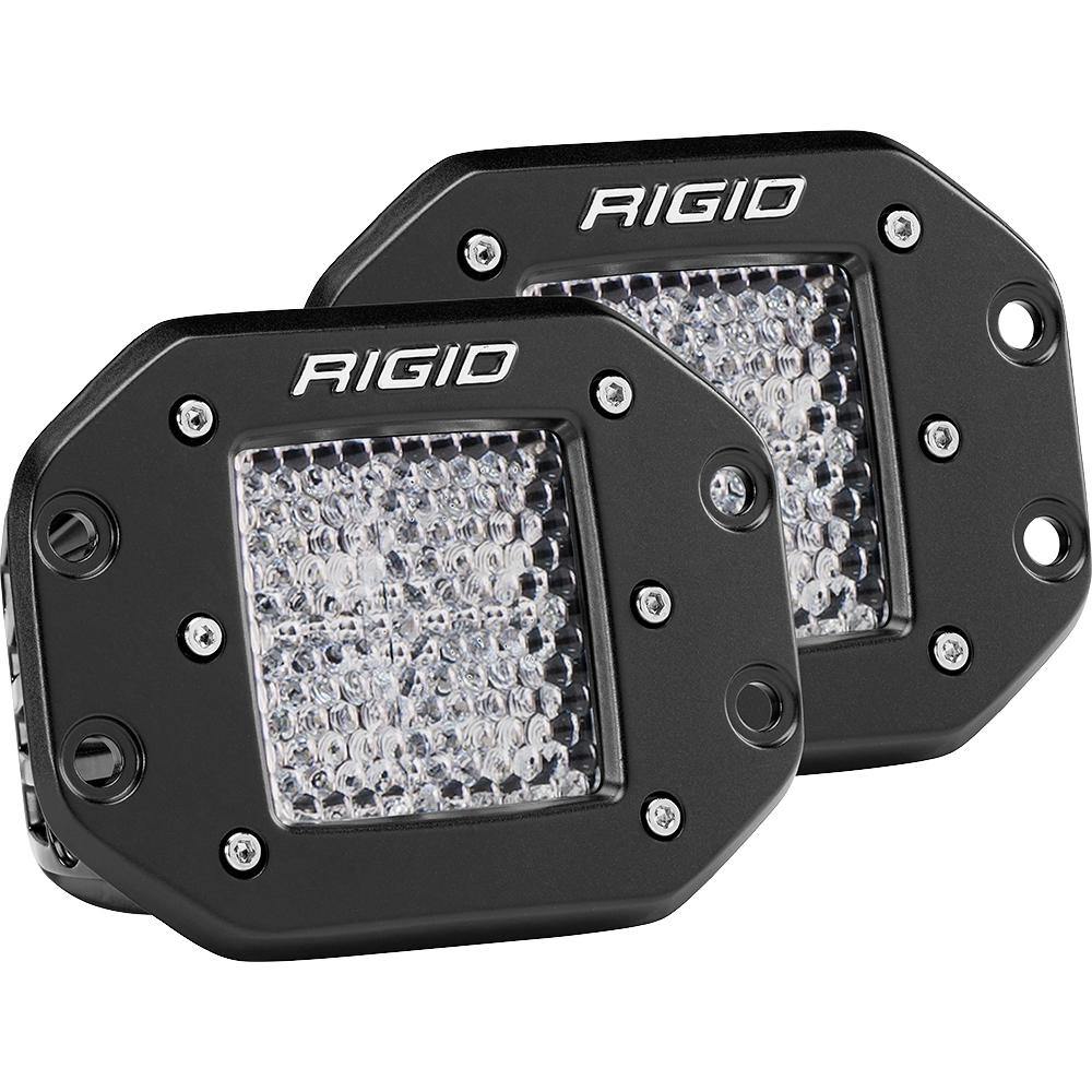 RIGID Industries D-Series PRO - Flush Mount - Diffused - Pair - Black [212513] - Bulluna.com