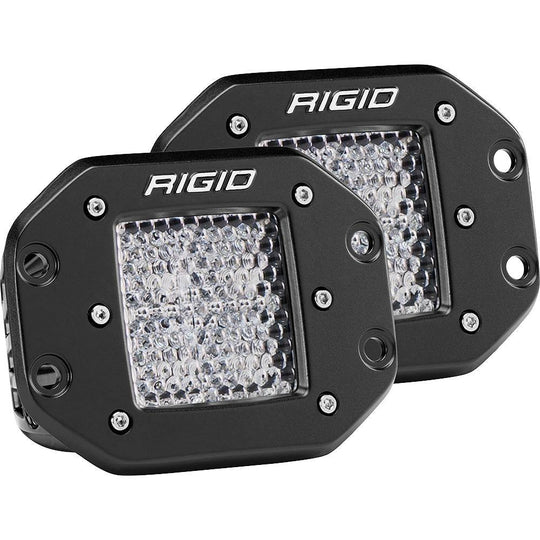 RIGID Industries D-Series PRO - Flush Mount - Diffused - Pair - Black [212513] - Bulluna.com
