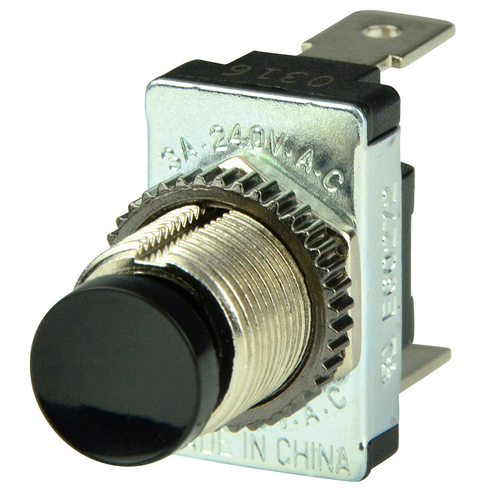 BEP Black SPST Momentary Contact Switch - OFF/(ON) [1001402] - Bulluna.com