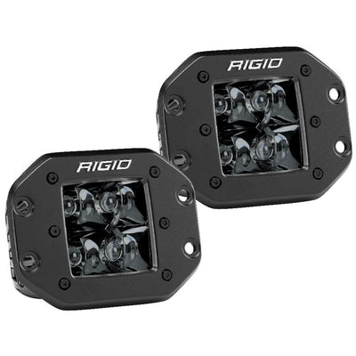 RIGID Industries D-Series PRO Flush Mount - Spot LED - Midnight Edition - Pair - Black [212213BLK] - Bulluna.com