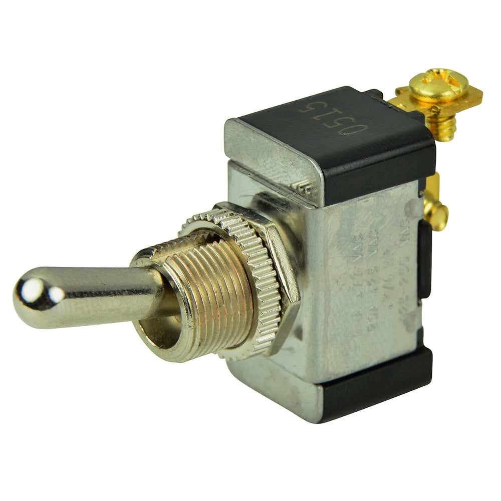 BEP SPST Chrome Plated Toggle Switch -OFF/(ON) [1002002] - Bulluna.com
