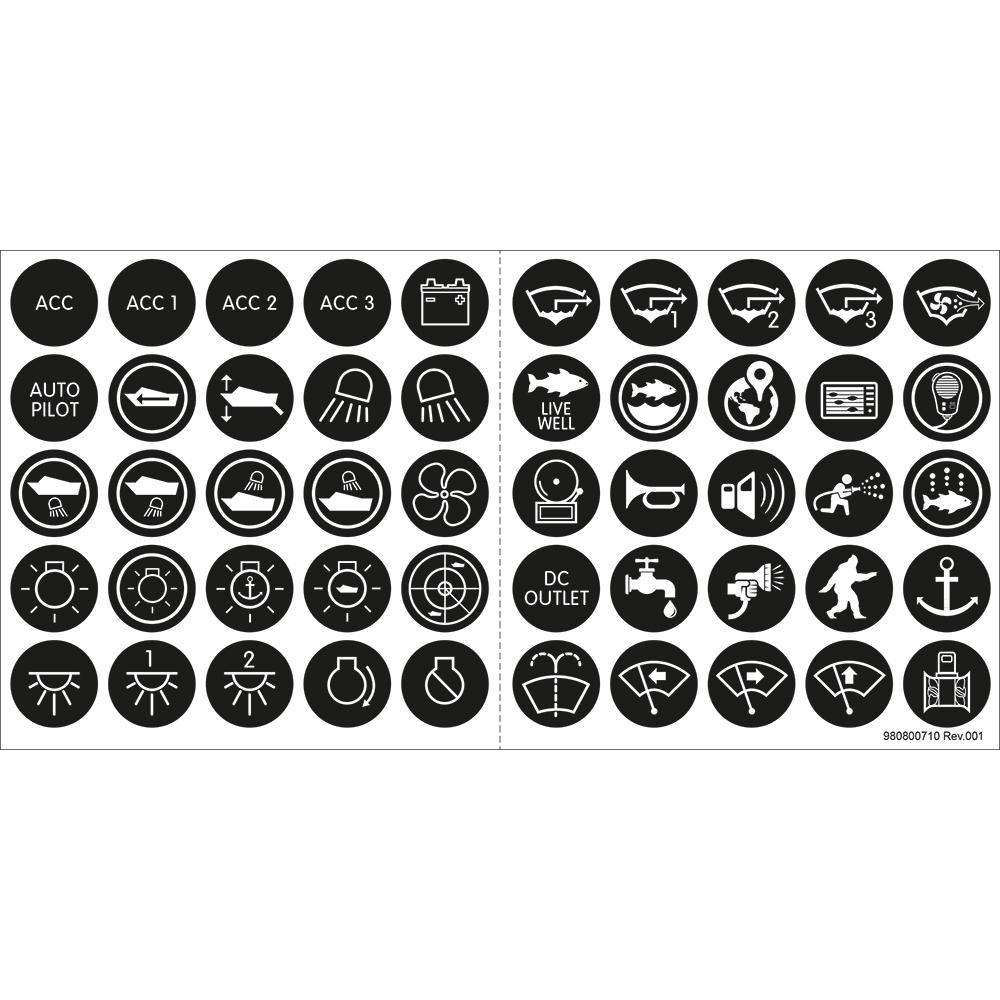 Blue Sea 4230 Push Button Switch Label Kit [4230] - Bulluna.com