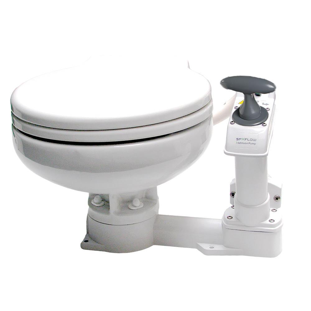Johnson Pump AquaT Manual Marine Toilet - Super Compact [80-47625-01] - Bulluna.com