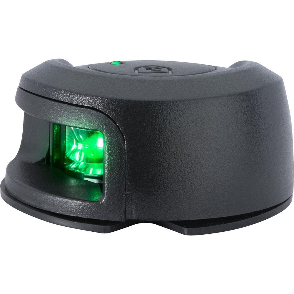 Attwood LightArmor Deck Mount Navigation Light - Black Composite - Starboard (green) - 2NM [NV2012PBG-7] - Bulluna.com