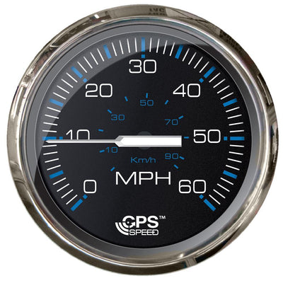 Faria Chesepeake Black 4" Studded Speedometer - 60MPH (GPS) [33749] - Bulluna.com