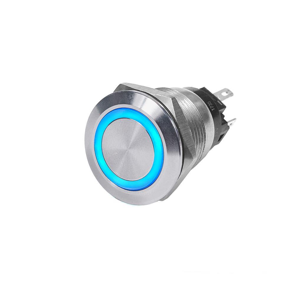 Blue Sea 4160 SS Push Button Switch - Off-On - Blue - 10A [4160] - Bulluna.com