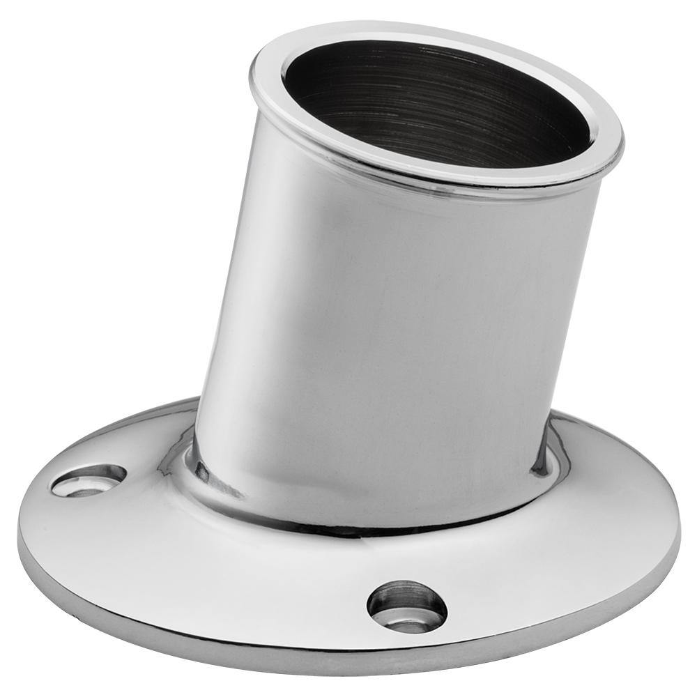 Whitecap Top-Mounted Flag Pole Socket - CP/Brass - 1-1/4" ID [S-5003] - Bulluna.com