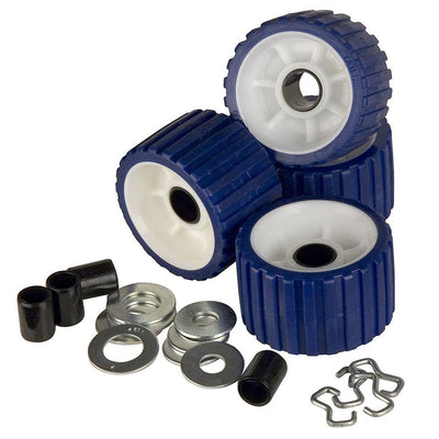 C.E. Smith Ribbed Roller Replacement Kit - 4-Pack - Blue [29320] - Bulluna.com
