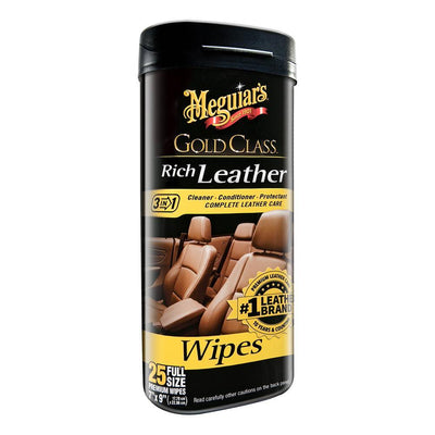 Meguiars Gold Class Rich Leather Cleaner  Conditioner Wipes [G10900] - Bulluna.com