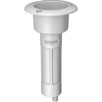 Mate Series Plastic 0 Rod  Cup Holder - Drain - Round Top - White [P1000DW] - Bulluna.com