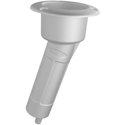 Mate Series Plastic 15 Rod  Cup Holder - Drain - Round Top - White [P1015DW] - Bulluna.com