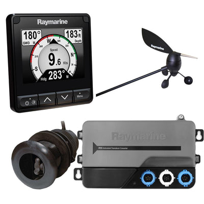 Raymarine i70s System Pack w/Color Instrument  Wind, DST Transducers, iTC-5, 3M Backbone, T-Piece, Power  2 Backbone Terminators [T70216] - Bulluna.com