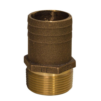 GROCO 3/4" NPT x 1" Bronze Full Flow Pipe to Hose Straight Fitting [FF-750] - Bulluna.com