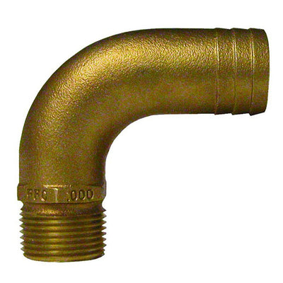 GROCO 1" NPT x 1-1/4" ID Bronze Full Flow 90 Elbow Pipe to Hose Fitting [FFC-1000] - Bulluna.com
