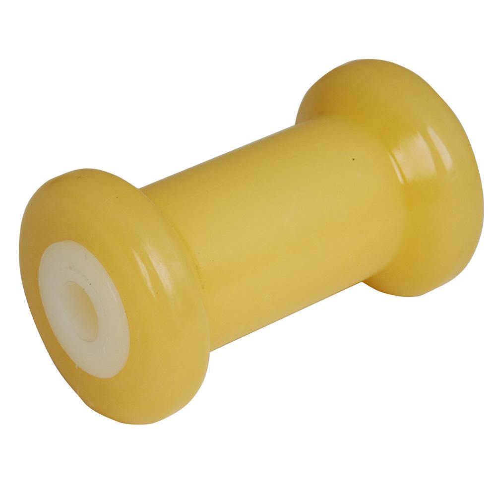C.E. Smith Spool Roller 5" - 5/8" ID - Gold TPR w/Bushing White Solid [29712] - Bulluna.com