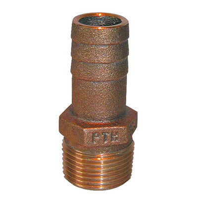 GROCO 1-1/4" NPT x 1-1/8" ID Bronze Pipe to Hose Straight Fitting [PTH-1125] - Bulluna.com