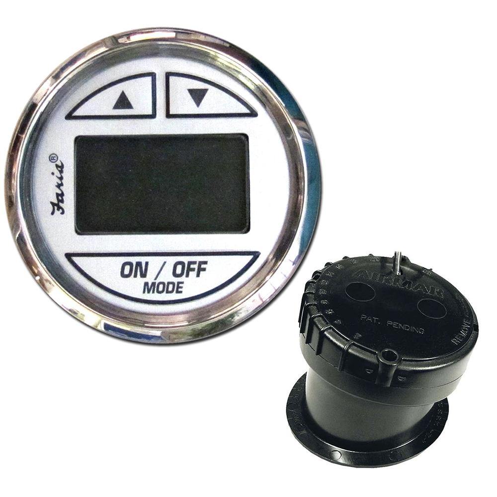 Faria Chesapeake White SS 2" Depth Sounder w/In-Hull Transducer [13851] - Bulluna.com
