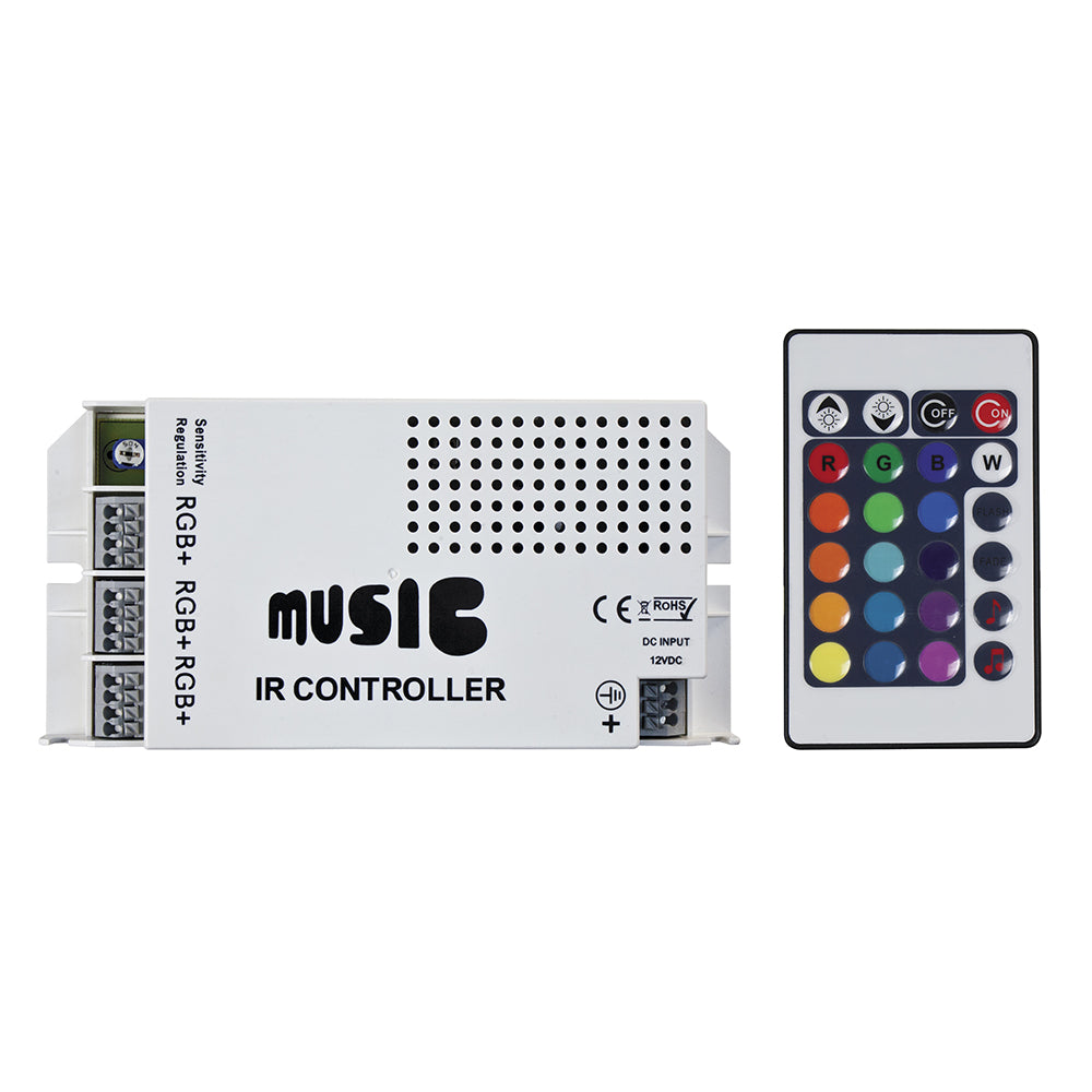 HEISE Sound Activated RGB Controller w/IR Remote [HE-RGBSAC-1] - Bulluna.com