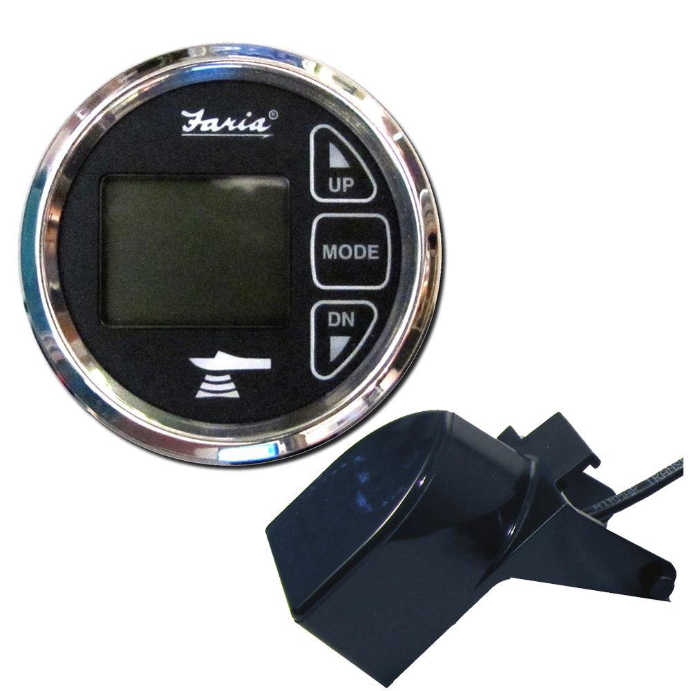 Faria Chesapeake Black 2" Dual Depth  Temp Sounder w/Transom Mount Transducer [13752] - Bulluna.com